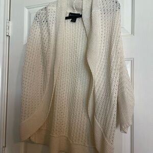 Lane Bryant Cream Open-Front Cardigan